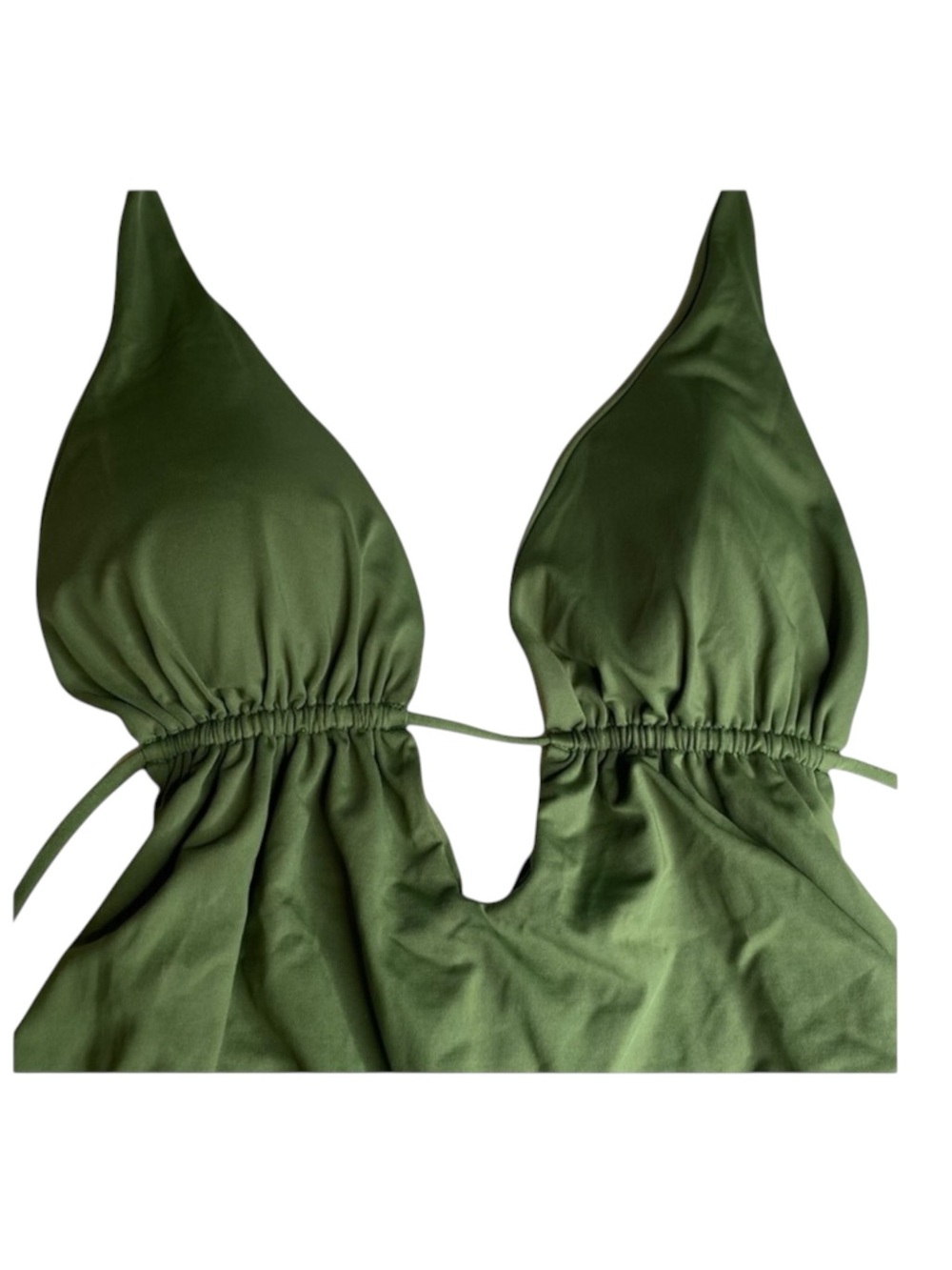 L*Space ☼ Pamela Plunging Strappy Open Back One Piece Swimsuit ☼ Olive Green 10 - Picture 6 of 16